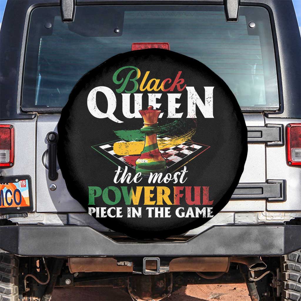 Black Pride Spare Tire Cover Black Queen The Most Powerful Piece In The Game TS09 No hole Black Print Your Wear