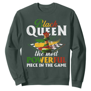 Black Pride Sweatshirt Black Queen The Most Powerful Piece In The Game TS09 Dark Forest Green Print Your Wear