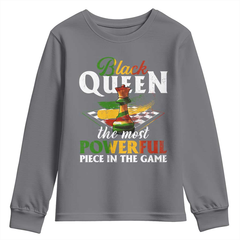 Black Pride Youth Sweatshirt Black Queen The Most Powerful Piece In The Game TS09 Charcoal Print Your Wear