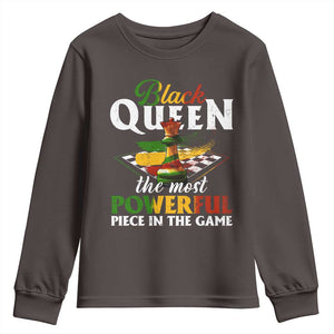 Black Pride Youth Sweatshirt Black Queen The Most Powerful Piece In The Game TS09 Dark Chocolate Print Your Wear