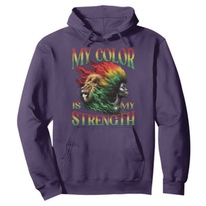 Black Pride Hoodie My Color Is My Strength African American Women Lion TS09 Purple Print Your Wear