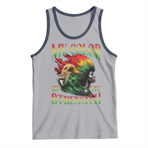 Black Pride Tank Top My Color Is My Strength African American Women Lion TS09 Athletic Heather Navy Print Your Wear