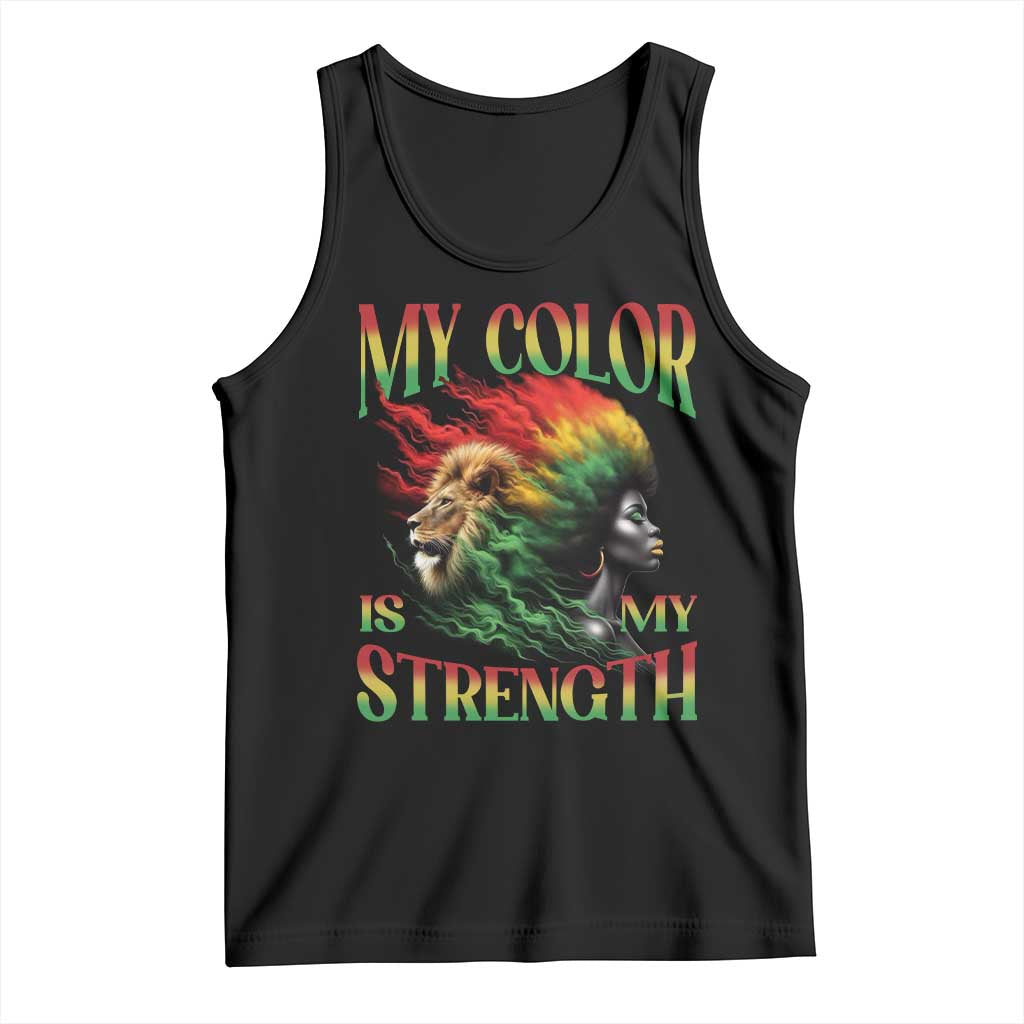 Black Pride Tank Top My Color Is My Strength African American Women Lion TS09 Black Print Your Wear