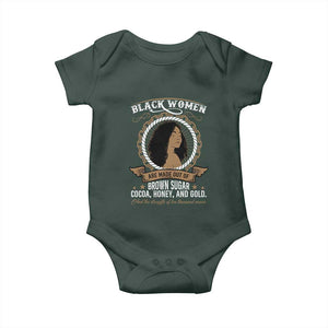 Black Women Pride Baby Onesie Made Out Of Brown Sugar Cocoa Honey And Gold Retro TS09 Dark Forest Green Print Your Wear