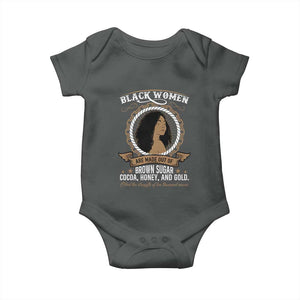 Black Women Pride Baby Onesie Made Out Of Brown Sugar Cocoa Honey And Gold Retro TS09 Dark Heather Print Your Wear