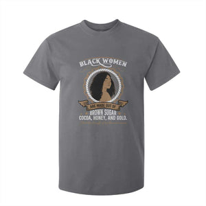 Black Women Pride T Shirt For Kid Made Out Of Brown Sugar Cocoa Honey And Gold Retro TS09 Charcoal Print Your Wear