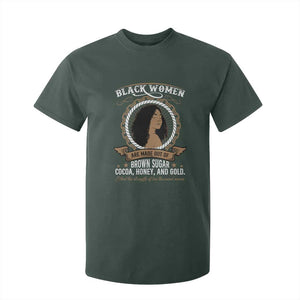 Black Women Pride T Shirt For Kid Made Out Of Brown Sugar Cocoa Honey And Gold Retro TS09 Dark Forest Green Print Your Wear