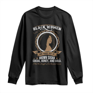 Black Women Pride Long Sleeve Shirt Made Out Of Brown Sugar Cocoa Honey And Gold Retro TS09 Black Print Your Wear