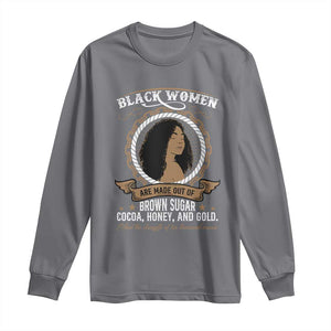 Black Women Pride Long Sleeve Shirt Made Out Of Brown Sugar Cocoa Honey And Gold Retro TS09 Charcoal Print Your Wear