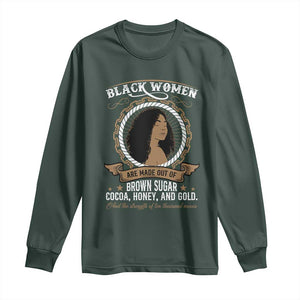 Black Women Pride Long Sleeve Shirt Made Out Of Brown Sugar Cocoa Honey And Gold Retro TS09 Dark Forest Green Print Your Wear