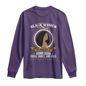 Black Women Pride Long Sleeve Shirt Made Out Of Brown Sugar Cocoa Honey And Gold Retro TS09 Purple Print Your Wear