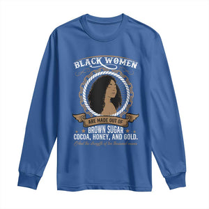 Black Women Pride Long Sleeve Shirt Made Out Of Brown Sugar Cocoa Honey And Gold Retro TS09 Royal Blue Print Your Wear