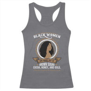 Black Women Pride Racerback Tank Top Made Out Of Brown Sugar Cocoa Honey And Gold Retro TS09 Charcoal Print Your Wear