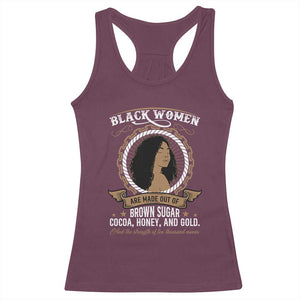 Black Women Pride Racerback Tank Top Made Out Of Brown Sugar Cocoa Honey And Gold Retro TS09 Maroon Print Your Wear