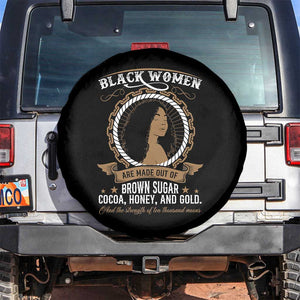 Black Women Pride Spare Tire Cover Made Out Of Brown Sugar Cocoa Honey And Gold Retro TS09 No hole Black Print Your Wear