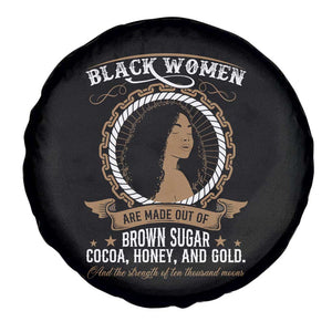 Black Women Pride Spare Tire Cover Made Out Of Brown Sugar Cocoa Honey And Gold Retro TS09 Print Your Wear