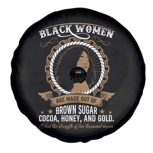 Black Women Pride Spare Tire Cover Made Out Of Brown Sugar Cocoa Honey And Gold Retro TS09 Print Your Wear