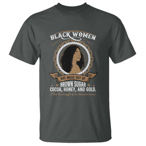 Black Women Pride T Shirt Made Out Of Brown Sugar Cocoa Honey And Gold Retro TS09 Dark Heather Print Your Wear