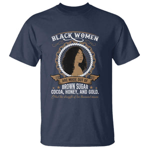 Black Women Pride T Shirt Made Out Of Brown Sugar Cocoa Honey And Gold Retro TS09 Navy Print Your Wear