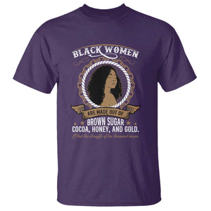 Black Women Pride T Shirt Made Out Of Brown Sugar Cocoa Honey And Gold Retro TS09 Purple Print Your Wear