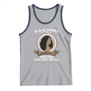 Black Women Pride Tank Top Made Out Of Brown Sugar Cocoa Honey And Gold Retro TS09 Athletic Heather Navy Print Your Wear