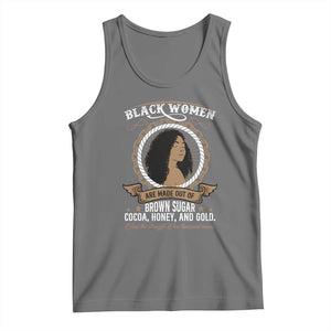 Black Women Pride Tank Top Made Out Of Brown Sugar Cocoa Honey And Gold Retro TS09 Black Heather Print Your Wear