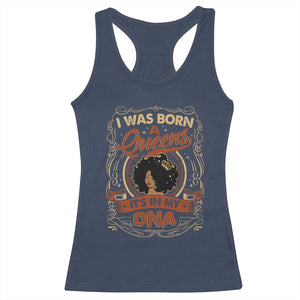 Black Women Pride Racerback Tank Top I Was Born A Queen It's In My DNA TS09 Navy Print Your Wear