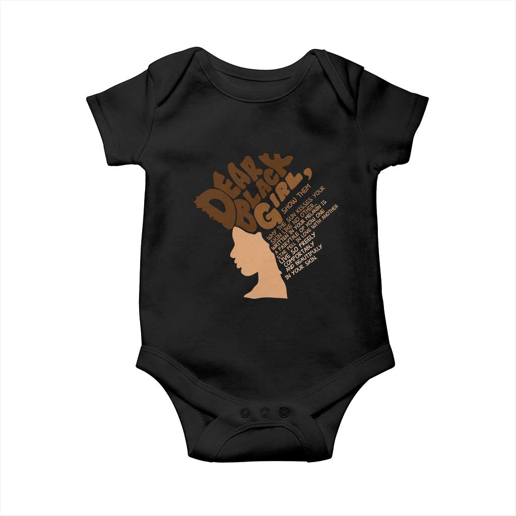 Dear Black Girl Black Women Pride Baby Onesie TS09 Black Print Your Wear