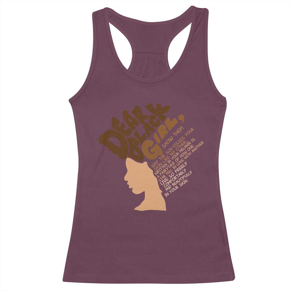 Dear Black Girl Black Women Pride Racerback Tank Top TS09 Maroon Print Your Wear
