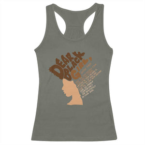 Dear Black Girl Black Women Pride Racerback Tank Top TS09 Military Green Print Your Wear