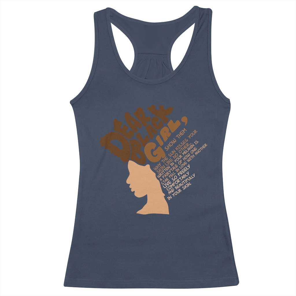 Dear Black Girl Black Women Pride Racerback Tank Top TS09 Navy Print Your Wear