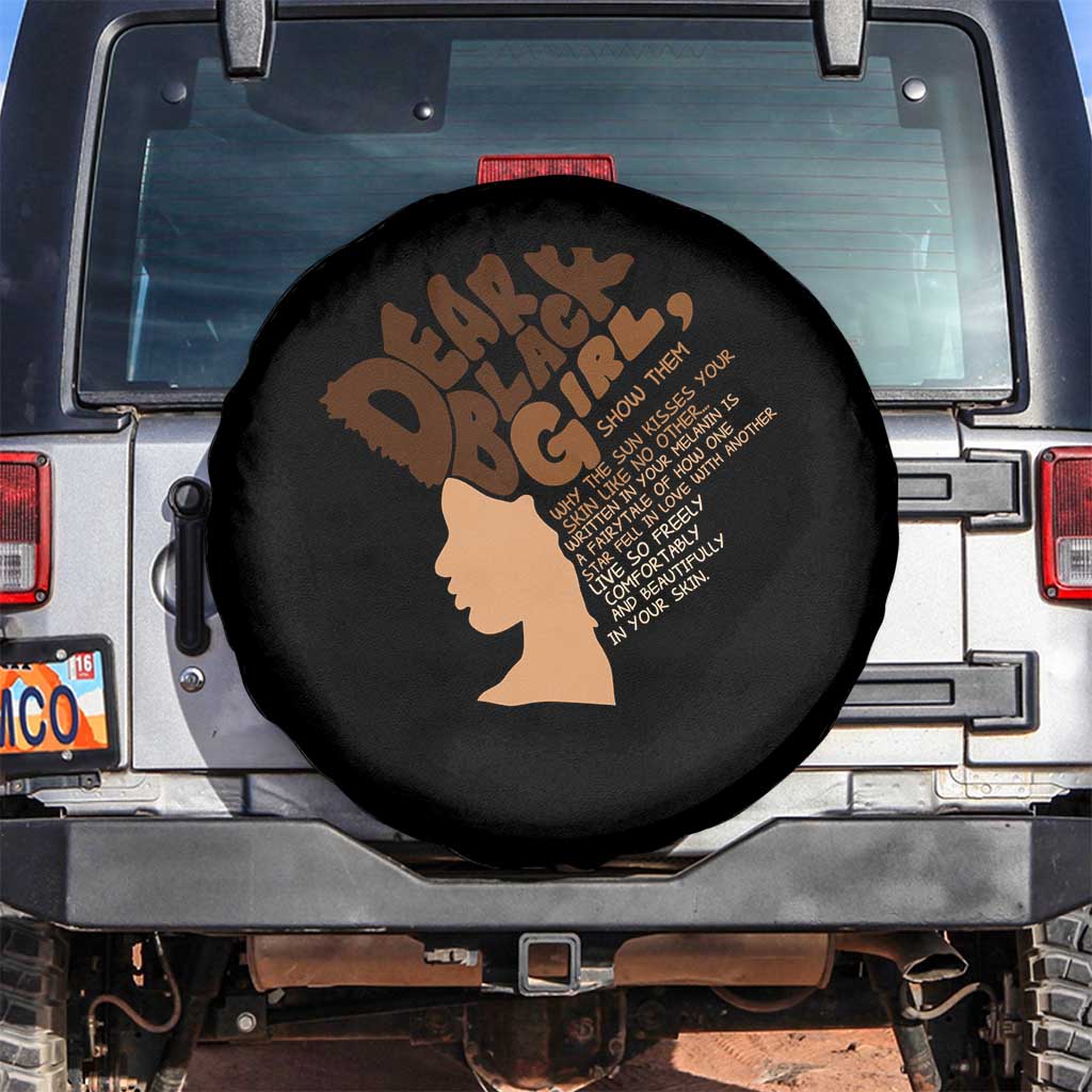 Dear Black Girl Black Women Pride Spare Tire Cover TS09 No hole Black Print Your Wear