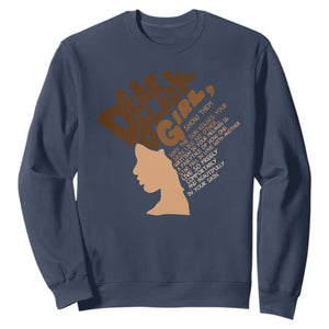 Dear Black Girl Black Women Pride Sweatshirt TS09 Navy Print Your Wear