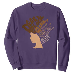 Dear Black Girl Black Women Pride Sweatshirt TS09 Purple Print Your Wear