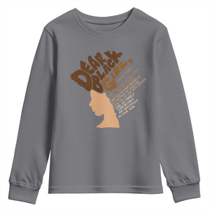 Dear Black Girl Black Women Pride Youth Sweatshirt TS09 Charcoal Print Your Wear