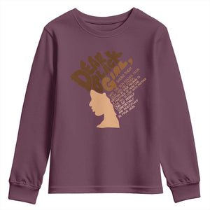 Dear Black Girl Black Women Pride Youth Sweatshirt TS09 Maroon Print Your Wear