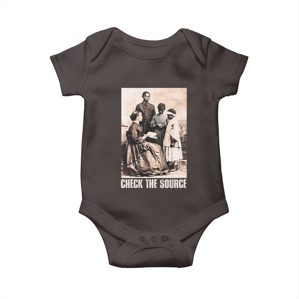 Black History Baby Onesie Check the Source African American TS09 Dark Chocolate Print Your Wear