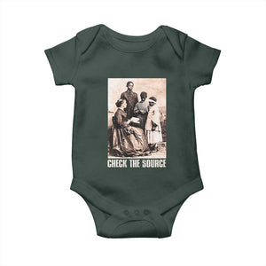 Black History Baby Onesie Check the Source African American TS09 Dark Forest Green Print Your Wear