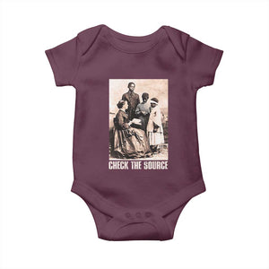 Black History Baby Onesie Check the Source African American TS09 Maroon Print Your Wear