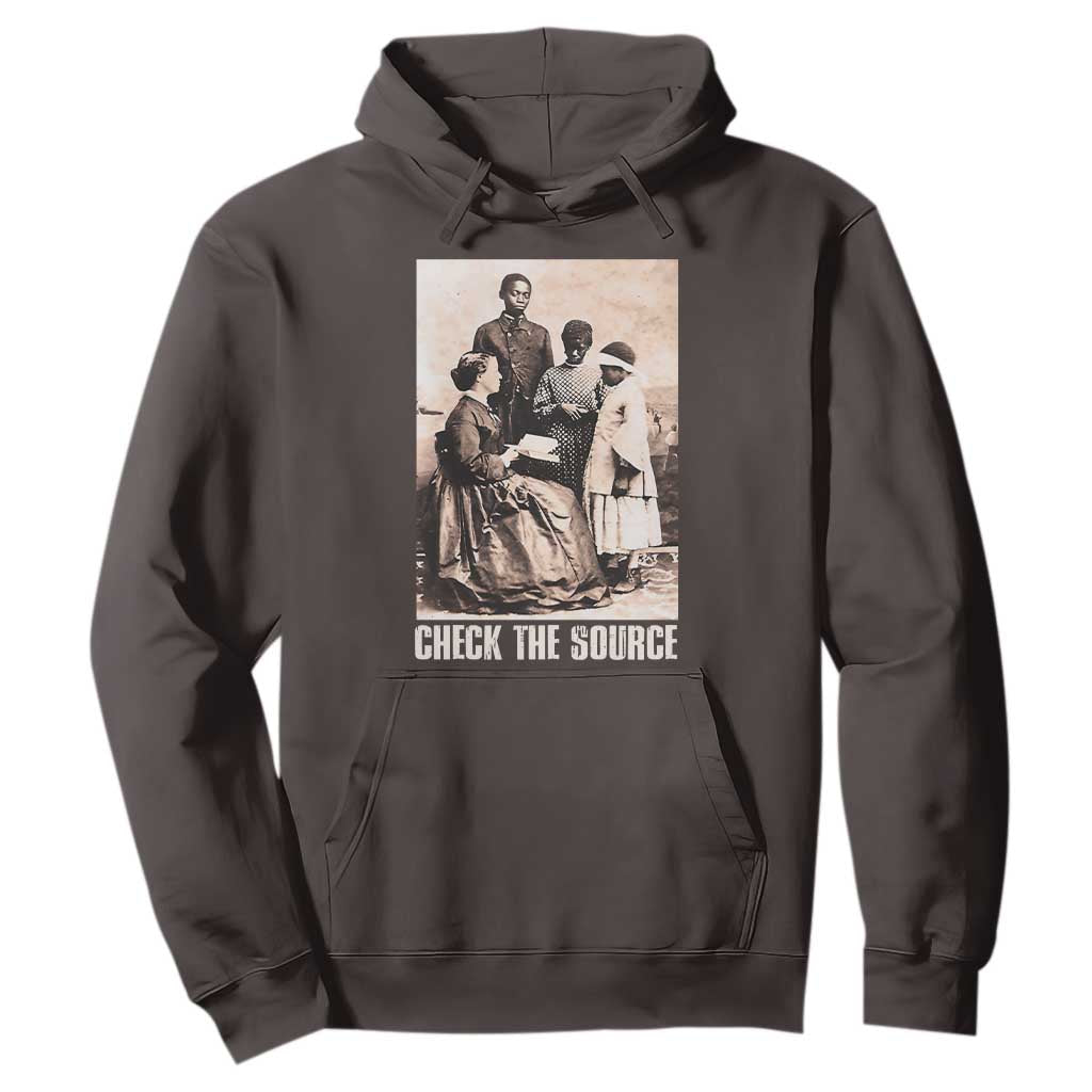 Black History Hoodie Check the Source African American TS09 Dark Chocolate Print Your Wear