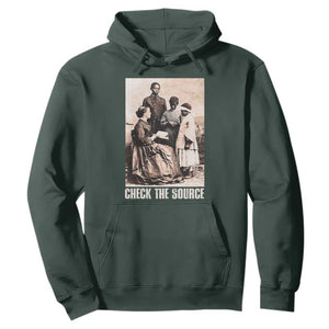 Black History Hoodie Check the Source African American TS09 Dark Forest Green Print Your Wear