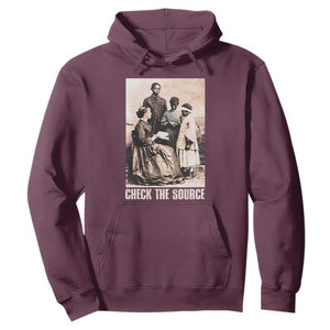 Black History Hoodie Check the Source African American TS09 Maroon Print Your Wear