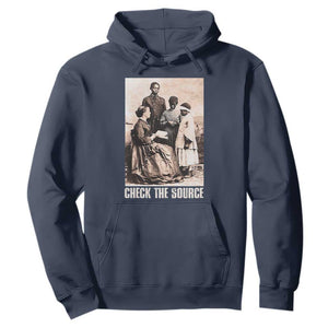 Black History Hoodie Check the Source African American TS09 Navy Print Your Wear