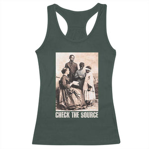 Black History Racerback Tank Top Check the Source African American TS09 Dark Forest Green Print Your Wear