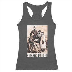 Black History Racerback Tank Top Check the Source African American TS09 Dark Heather Print Your Wear