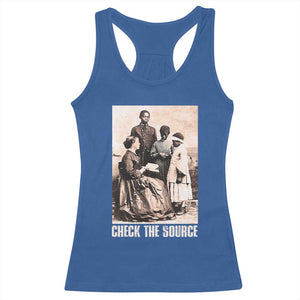 Black History Racerback Tank Top Check the Source African American TS09 Royal Blue Print Your Wear