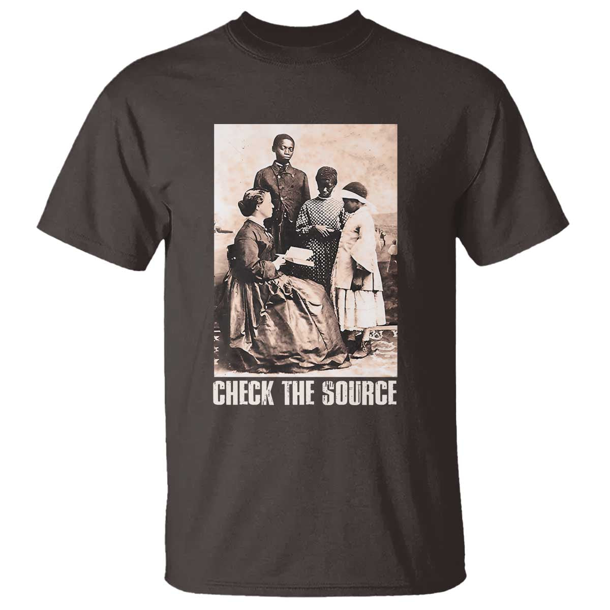 Black History T Shirt Check the Source African American TS09 Dark Chocolate Print Your Wear