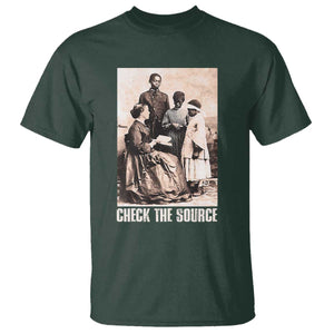 Black History T Shirt Check the Source African American TS09 Dark Forest Green Print Your Wear