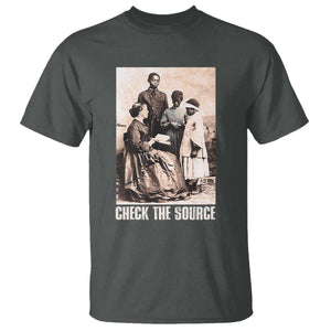 Black History T Shirt Check the Source African American TS09 Dark Heather Print Your Wear