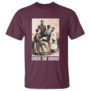 Black History T Shirt Check the Source African American TS09 Maroon Print Your Wear